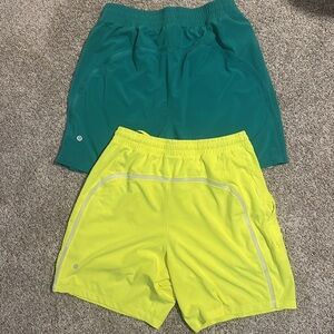 Teal and yellow shorts